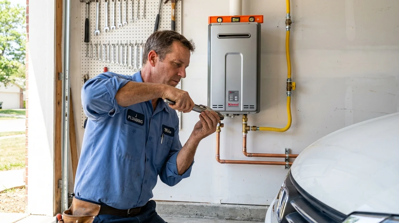 Tankless water heater installation by a Johns Plumbing LLC plumber in Mountain Lake